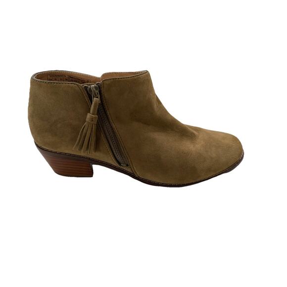 Vionic Boots Women’s 9.5 Serena Ankle Booties Brown Suede Side Zip Block Heels - Picture 4 of 9